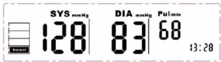 SYS mmHg 128 Normal DIA mmHg Pul/min 83 68 13:28
