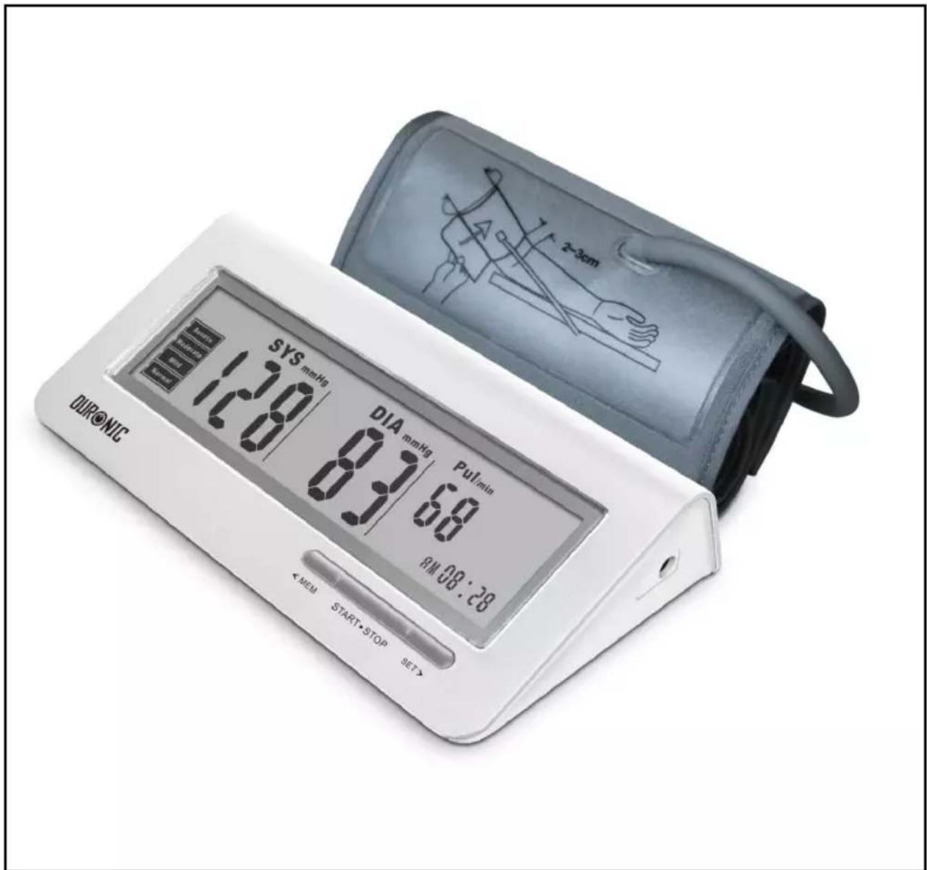 SYS mmHg 120 DIA mmHg 8:1 6:9 Pul/min 8:08:28 MEM START·STOP SET