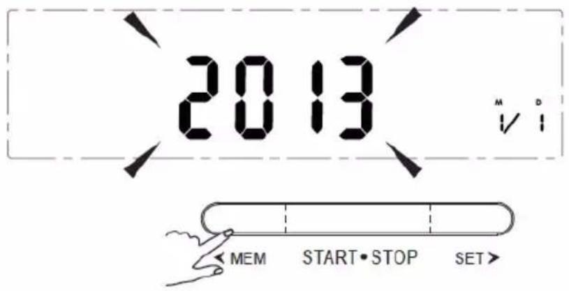 2013 M D ✓ ↓ MEM START·STOP SET>