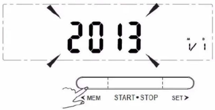 2013 M D ✓ ✓ MEM START • STOP SET >