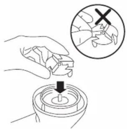 Diagram illustrating hand tool application with magnified view showing a hand holding a tool, plus a cross symbol indicating the tool's selection.