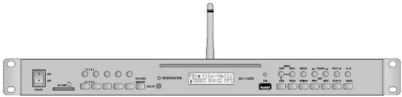Monacor CD-114/BT - CD/MP3 Player with Bluetooth Interface - 2