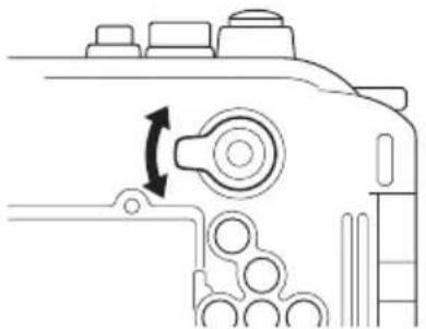 CANON WP-DC31 - Turn the mode switch in the direction of the arrow to engage the camera's mode switch. - 1