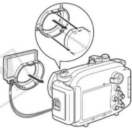 CANON WP-DC31 - Fije la placa de difusión en la funda impermeable. - 1