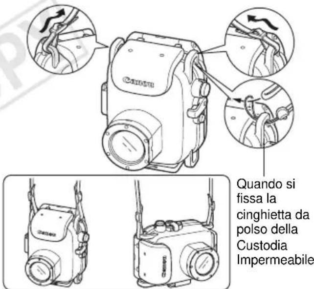 Cintura Quando si fissa la cinghietta da polso della Custodia Impermeabile