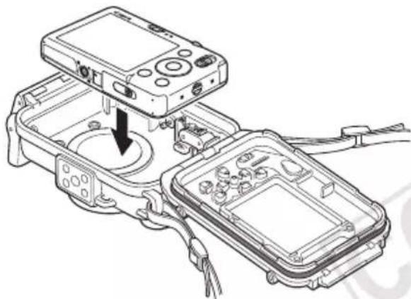 CANON WP-DC29 - 如图所示,将相机插入防水套。 - 1