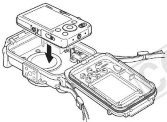 CANON WP-DC29 - Insert the camera into the Waterproof Case as shown. - 1