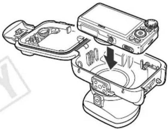 CANON WP-DC42 - Retirez la dragonne et vérifiez que la batterie et la carte mémoire sont insérées dans l'appareil photo. - 1