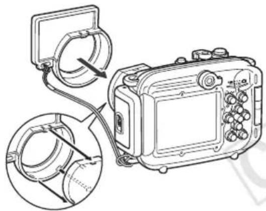 CANON WP-DC24 - 2Bringen Sie die Streuscheibe am Gehäuse an. - 1
