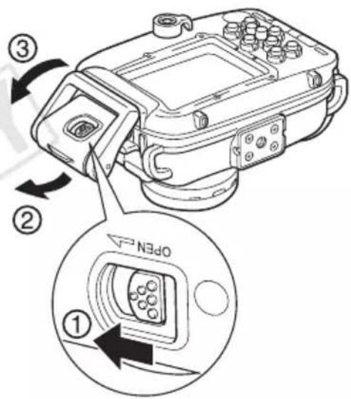 Technical diagram of an automotive electronic device with numbered components and a close-up view showing the ON/OFFN button.