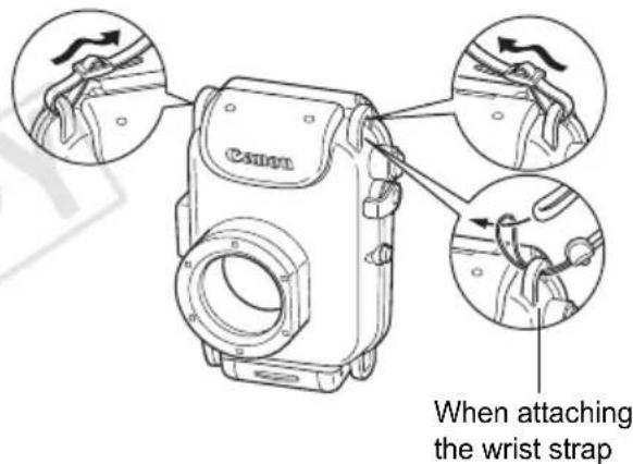Canon When attaching the wrist strap