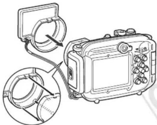 CANON WP-DC24 - 2Fit the diffusion plate onto the Waterproof Case. - 1