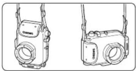 CANON WP-DC24 - Fixez les deux extrémités du collier aux attaches comme indiqué, et ajustez-le à la longueur adéquate. - 2