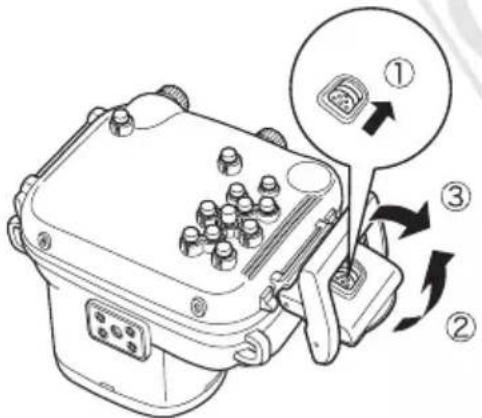 Diagram of a device with numbered callouts indicating step-by-step assembly or operation