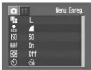 CANON Digital IXUS V2 - Sélection des menus et des paramètres - 2