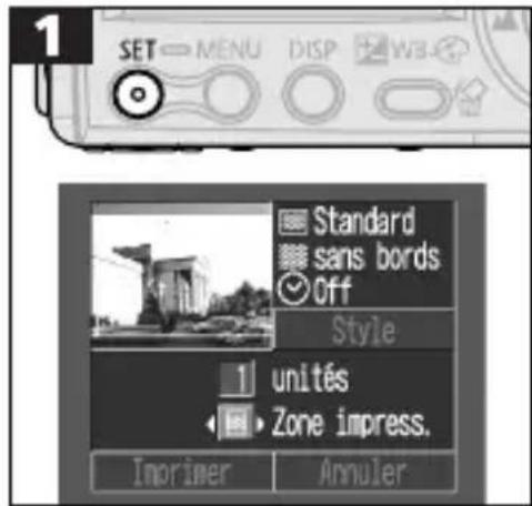 CANON Digital IXUS V2 - Définition de la zone d'impression - 2