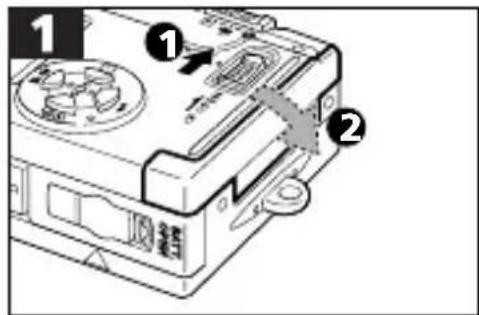 CANON Digital IXUS V2 - Installation d'une carte Compact Flash - 1
