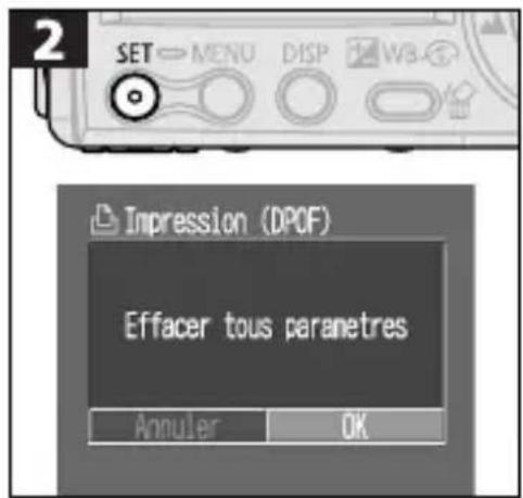 CANON Digital IXUS V2 - Réinitialisation des paramètres d'impression - 2