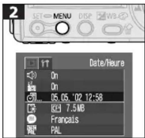 CANON Digital IXUS V2 - Réglage de la date et de l'heure - 2