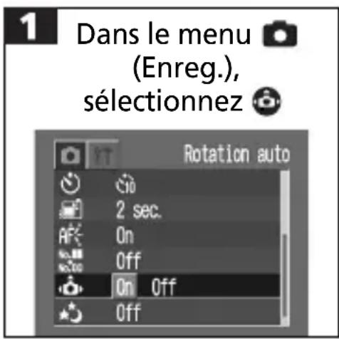 CANON Digital IXUS V2 - Configuration de la fonction Rotation auto - 1