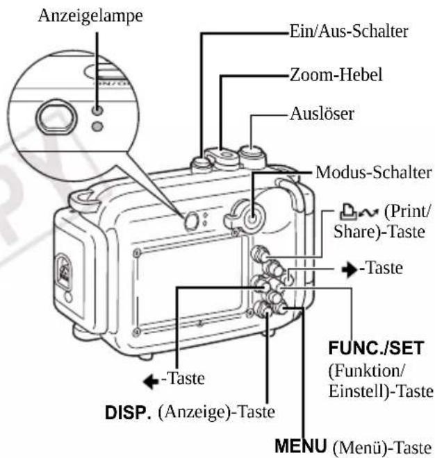 Technical diagram showing a camera device with an attached circular component and its internal components, including a magnified inset view.