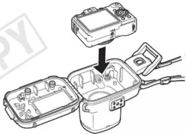 CANON WP-DC28 - Inserte la cámara en la funda impermeable como se muestra. - 1