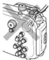 CANON WP-DC28 - Remove the camera's strap. - 2