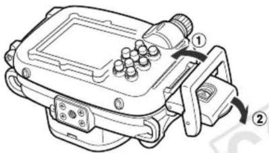 CANON WP-DC38 - Inserire la fotocamera nella custodia subacquea. - 1