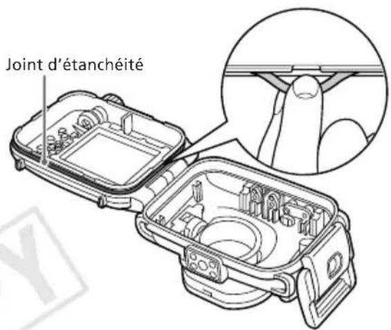CANON WP-DC38 - Relâchez le cliquet pour ouvrir le boîtier. - 1