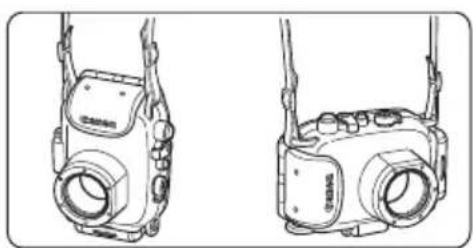 CANON WP-DC26 - Fasten both ends of the neck strap to the strap mounts as shown, and adjust it to a comfortable length. - 2
