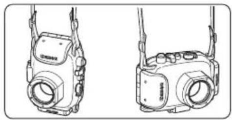 CANON WP-DC26 - Fixez les deux extrémités du collier aux attaches comme indiqué, et ajustez-le à la longueur adéquate. - 2