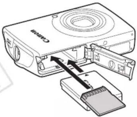 CANON WP-DC26 - Insert the battery (Battery Pack NB-5L), and the memory card. - 1