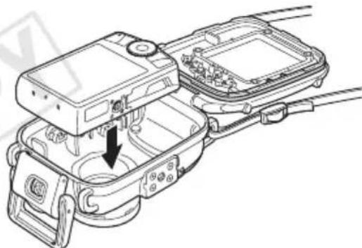 CANON WP-DC26 - Einsetzen der Kamera in das wasserdichte Gehäuse - 1