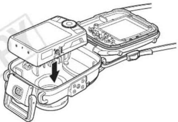 CANON WP-DC26 - Insert the camera into the Waterproof Case as shown. - 1