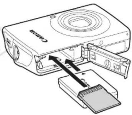 CANON WP-DC26 - Insérez la batterie (batterie NB-5L) et la carte mémoire. - 1