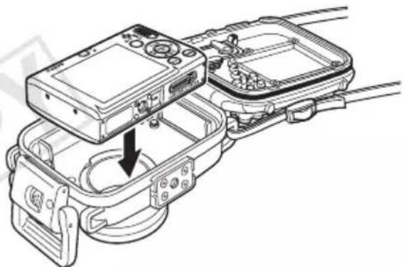 CANON WP-DC23 - Inserte la cámara en la funda protectora impermeable como se muestra a continuación. - 1