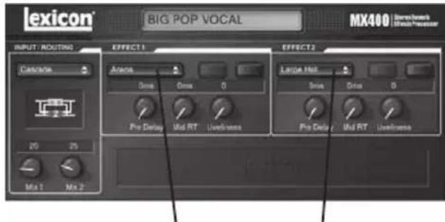 lexicon BIG POP VOCAL MX400 Input / ROUTING CASCATOR 20 25 Mix 1 Mix 2 EFFECT 1 Anova Close Close 0 Pre Delay Mid RT Liveframe EFFECT 2 Large Mix Close Close 0 Pre Delay Mid RT Liveframe
