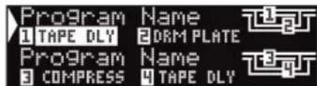 Program Name 1 TAPE DLY 2 DORM PLATE Program Name 3 COMPRESS 4 TAPE DLY