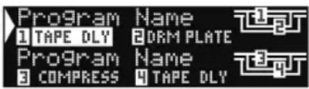 Program Name 1 TAPE DLY 2 DORM PLATE Program Name 3 COMPRESS 4 TAPE DLY