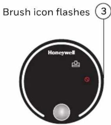 Brush icon flashes Honeywell 3