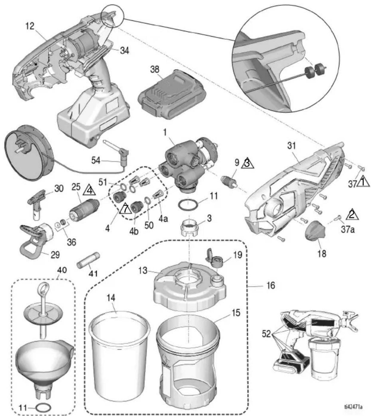 GRACO UltraMAX Cordless 17P928 - Pièces de rechange - 1