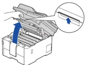 BROTHER MFC-L8390CDW - Retirez les matériaux d'emballage de l'appareil et réinstallez les ensembles unité tambour/cartouche de toner - 1