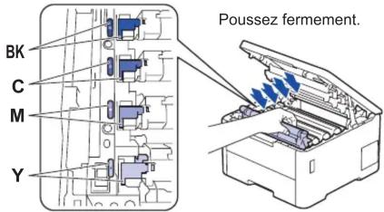 BROTHER HL-L8240CDW - Retirez les matériaux d'emballage de l'appareil et réinstallez les ensembles unité tambour/cartouche de toner - 7