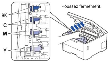 BROTHER HL-L3215CW - Retirez les matériaux d'emballage de l'appareil et réinstallez les ensembles unité tambour/cartouche de toner - 7