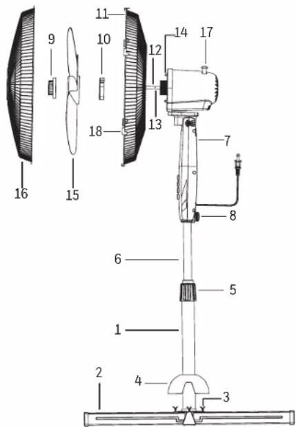 HONEYWELL HSF1630B - GUIDE DES PIÈCES - SÉRIE HSF1630 - 1