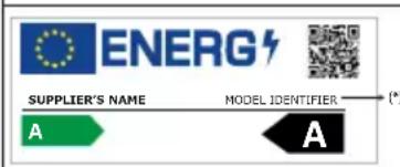 ENERG SUPPLIER'S NAME MODEL IDENTIFIER A A