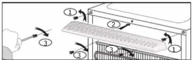 Diagram illustrating a mechanical assembly or processing process with numbered steps and directional arrows indicating movement.