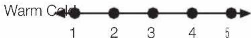 Warm Cold 1 2 3 4 5