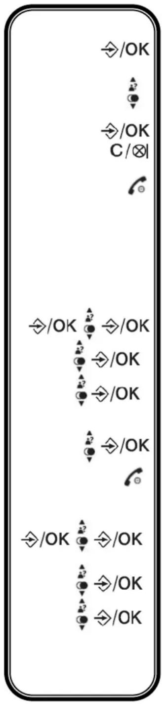 /OK ↓ →/OK C/⊗ ↔/OK ↑2 →/OK ↓2 →/OK ↓2 →/OK ↔/OK ↔/OK ↑2 →/OK ↓2 →/OK ↓2 →/OK