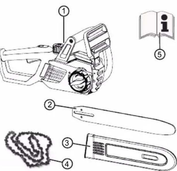 Diagram showing labeled parts of a cleaning device with numbered annotations and an open book icon